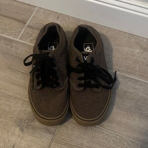 Vans Brown Canvas Low-Top Sneakers with Black Laces